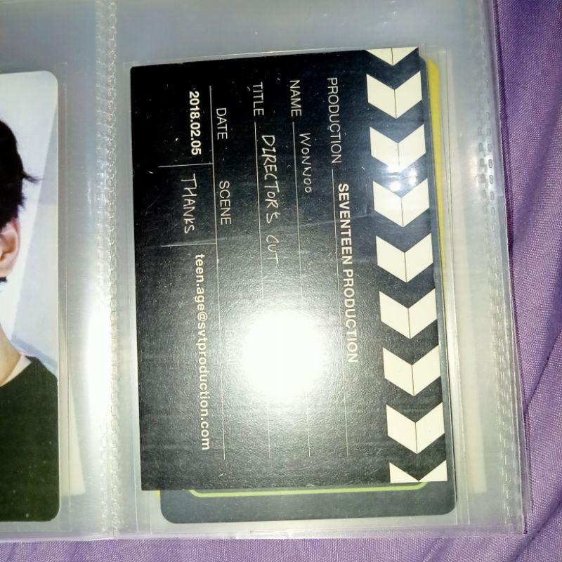official card wonwoo photocard album director's cut seventeen