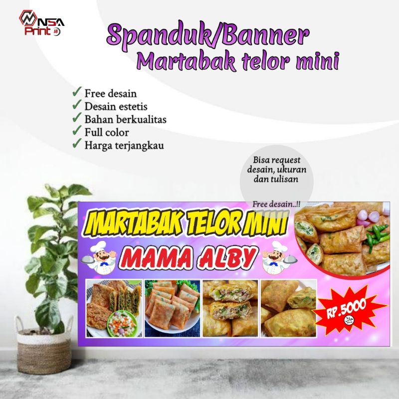 Cetak banner/spanduk, spanduk aneka martabak manis & telor,Bisa request & free desain