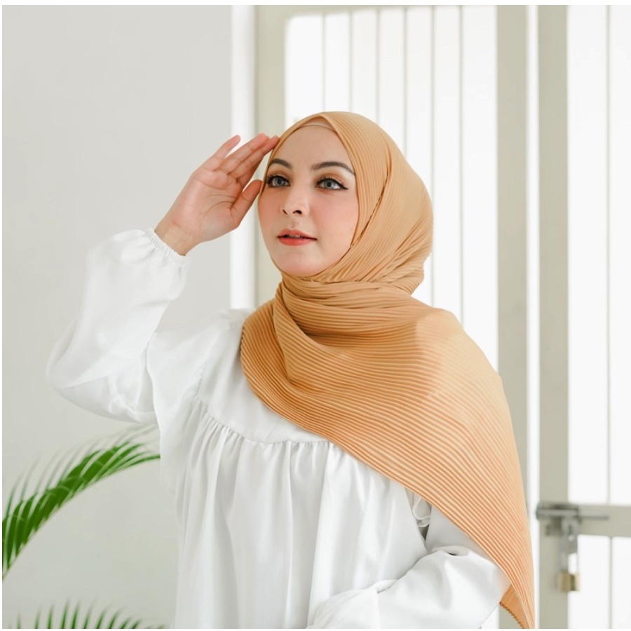 (Bisa COD) Pasmina Plisket Ceruty /Pasmina plisket shawell/Pasmina plated/Pasmina plisket premium-Coksu