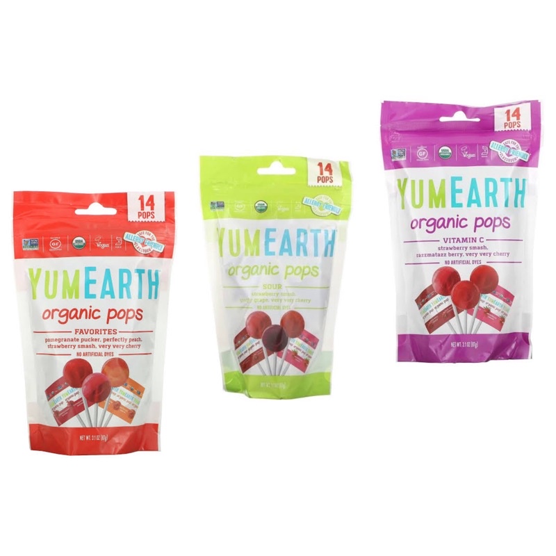 

Yumearth Organic Pops ( 14 Pops ) 87gr - FAVORITES / SOUR / VITAMIN C