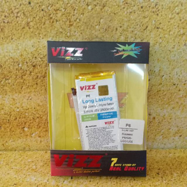 Battery Batre Baterai Double Power Vizz Huawei HB3742A0EBC ASCEND P6 ASCEND P7 Mini U251 P6 U00 T00
