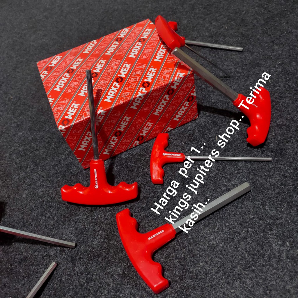 GAGANG T KUNCI L 6MM CR-V T HANDEL HEX KEY 6MM KUNCI L 6MM 6 MM KUNCI L PEGANGAN T 6MM MAXPOWER