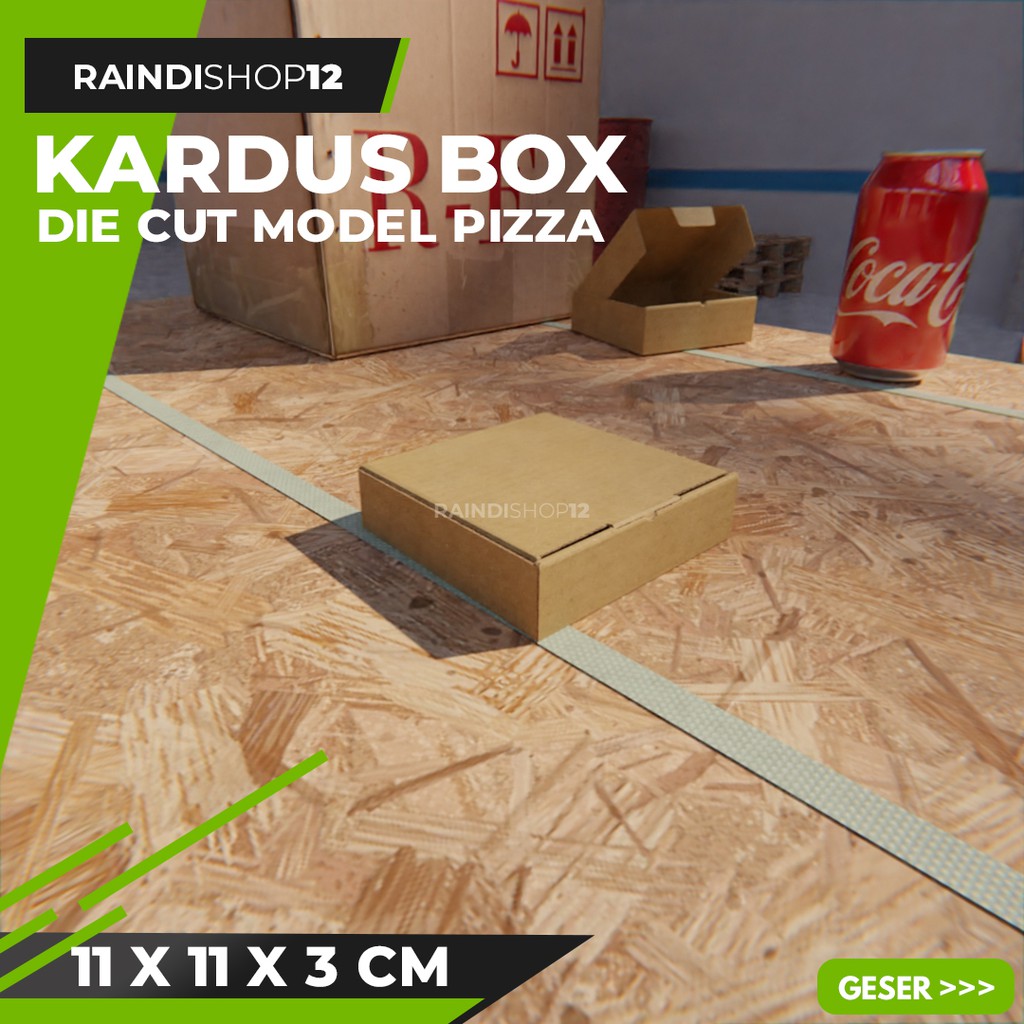 

BOX 11 X 11 X 3 CM KARDUS DIE CUT PIZZA KEMASAN PACKAGING KADO