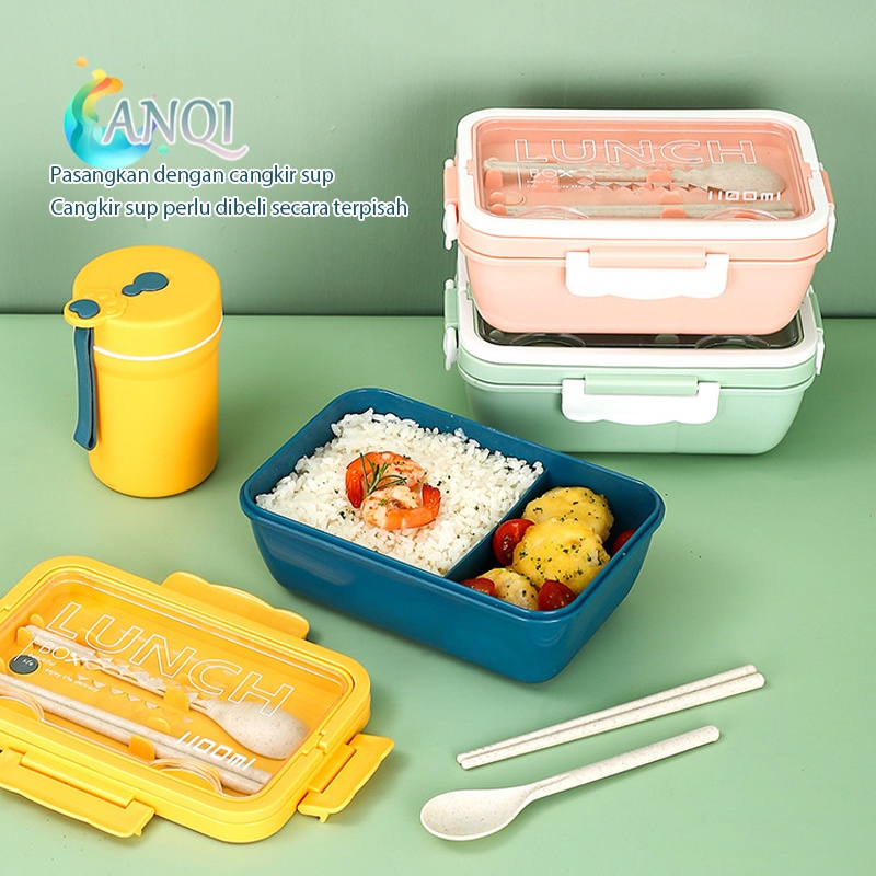 Jual Kotak Makan Siang Bahan Jerami Pegangan / Lunch Box Set / Bpa Free ...