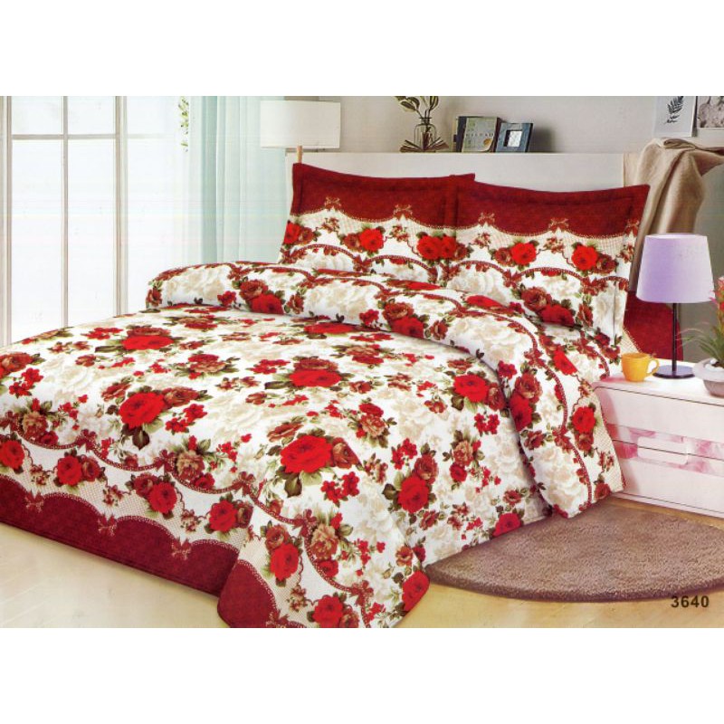 Sprei Disperse Bunga Merah 3640
