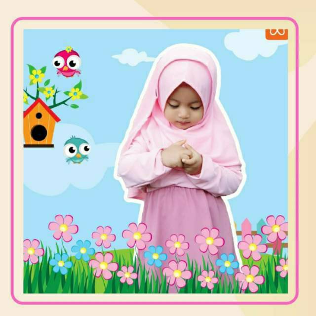 Pashmina kancing Instan /Jilbab Anak