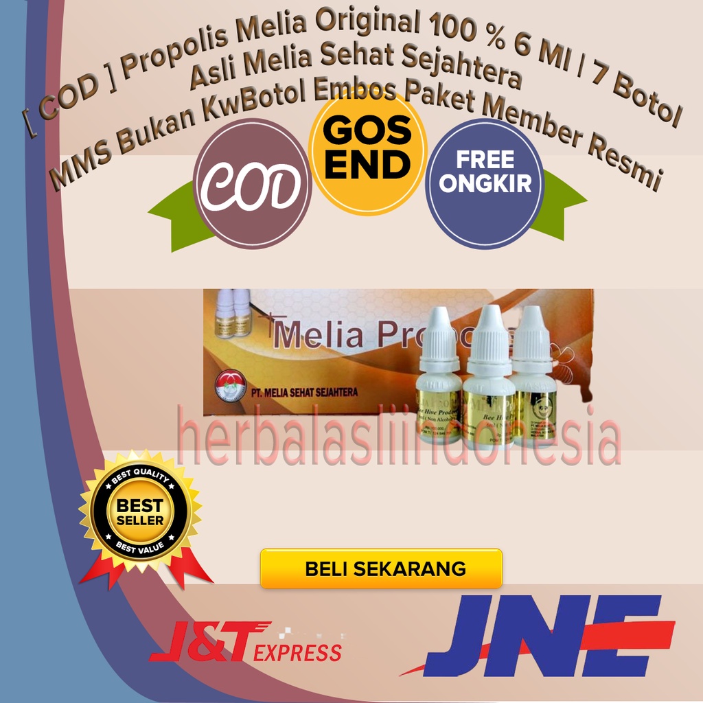 [ COD ] Propolis Melia Original 100 % 6 Ml | 7 Botol  Asli Melia Sehat Sejahtera MMS Bukan KwBotol E
