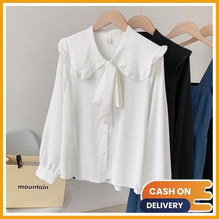 Kemeja Casual Kekinian Salur Import Wanita Baju Atasan R9V3 Jumbo Rayon Crop Distro Cewek Kotak Kota