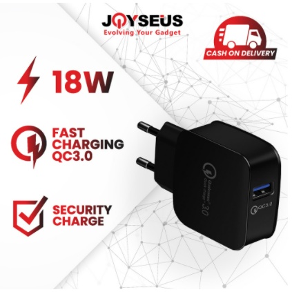 ✅COD Charger Travel Adaptor Colokan USB 1 Port JOYSEUS T1 QC3.0 Quick Charging