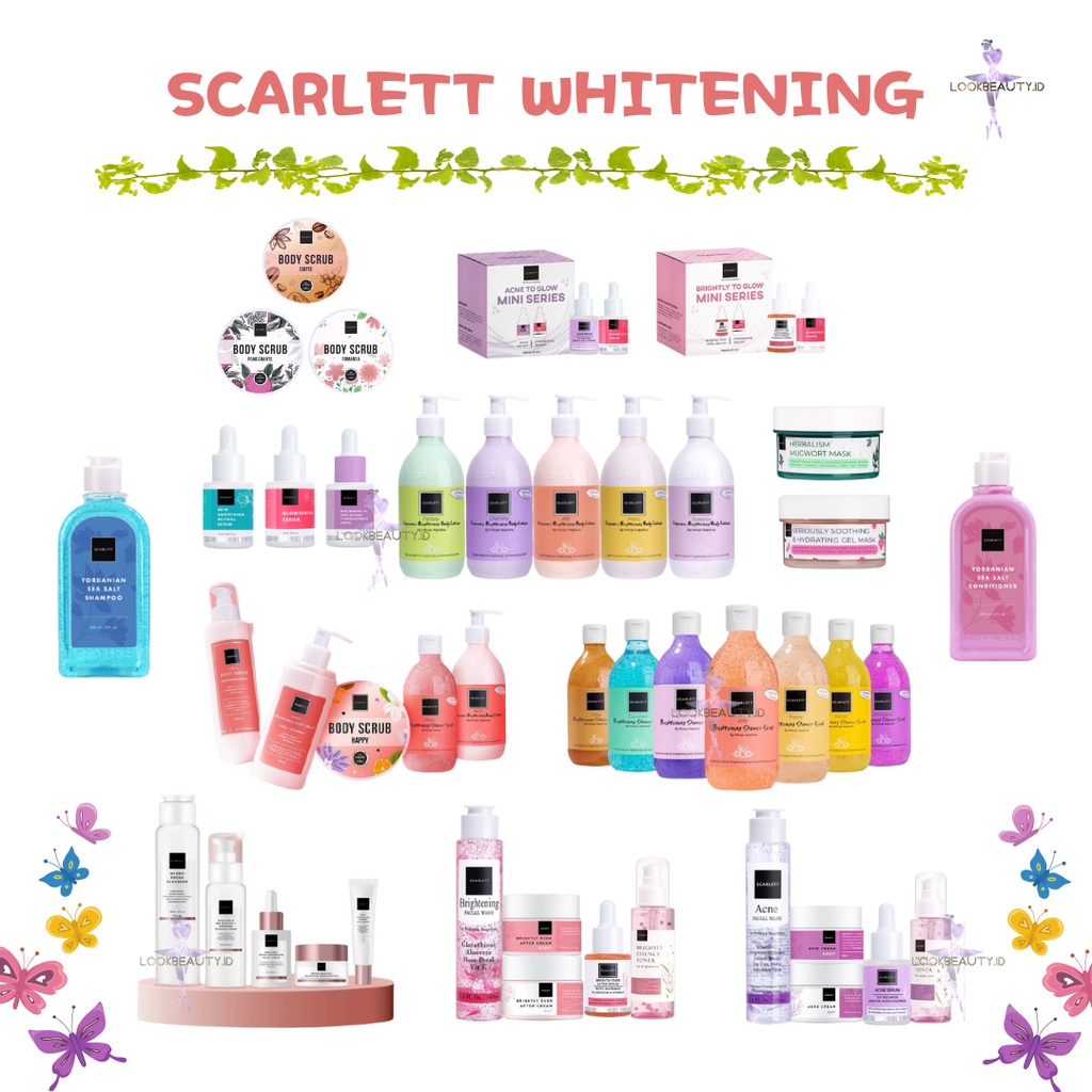 [LB]  SCARLETT WHITENING / SCARLET ORIGINAL BPOM LOTION SABUN SERUM CREAM TONER LULUR FACIAL WASH LOVING HAPPY JOLLY ROMANSA C POWER  SCARLETT FELICYA