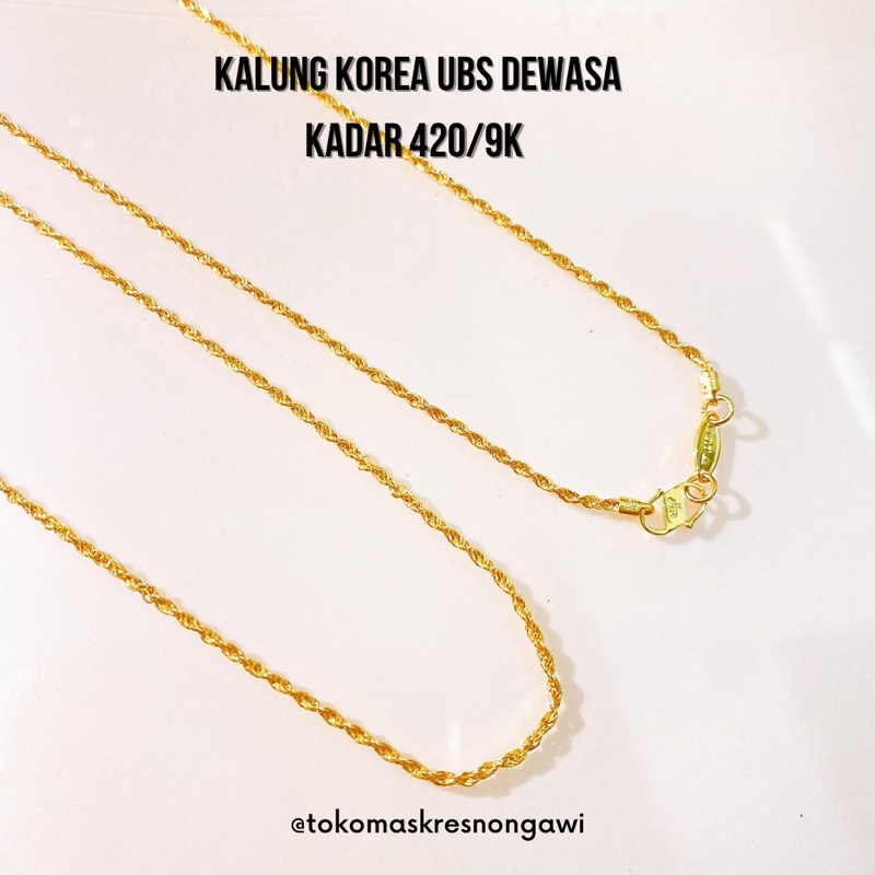 Kalung emas korea / tambang dewasa kadar 375/8k (+-45cm)