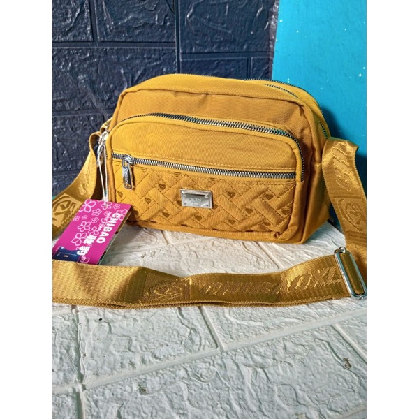 DRM_TAS SELEMPANG WANITA FASHION IMPORT CHIBAO KANVAS ORIGINAL 4RUANG CBA00372-22-30