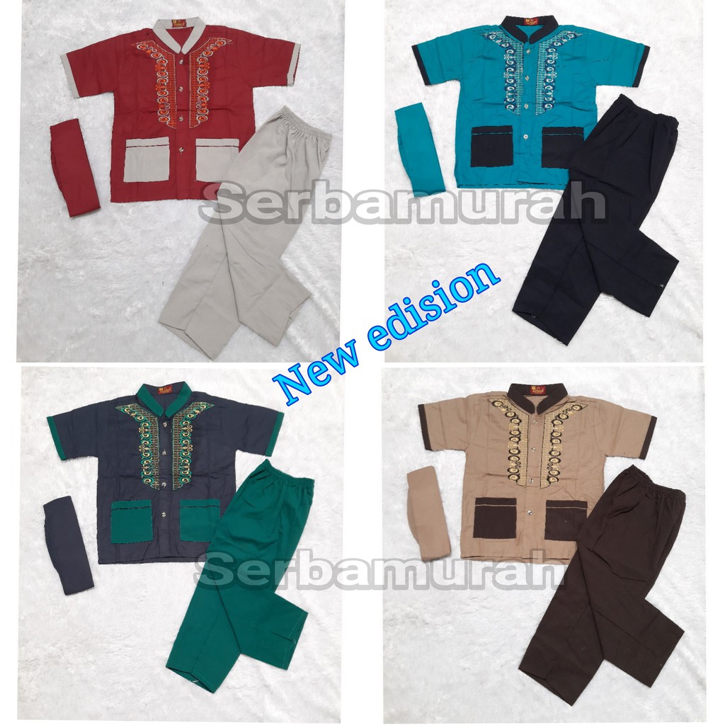 Baju Muslim Anak lengan pendek busana (BACA DESKRIPSI) baju koko anak laki-laki baju muslim anak laki-laki branded kekinian murah modern bisa cod O2V3 bayi balita setelan koko tanggung terbaru 2023 baju lebaran viral best Seller kurta cowok one set muslim