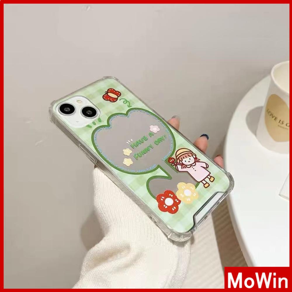 iPhone Case Luxury Acrylic Reflective Mirror Airbag Shockproof Protection Camera Cartoon Cute Compatible For iPhone 11 iPhone 13 Pro Max iPhone 12 Pro Max iPhone 7Plus iPhone xr