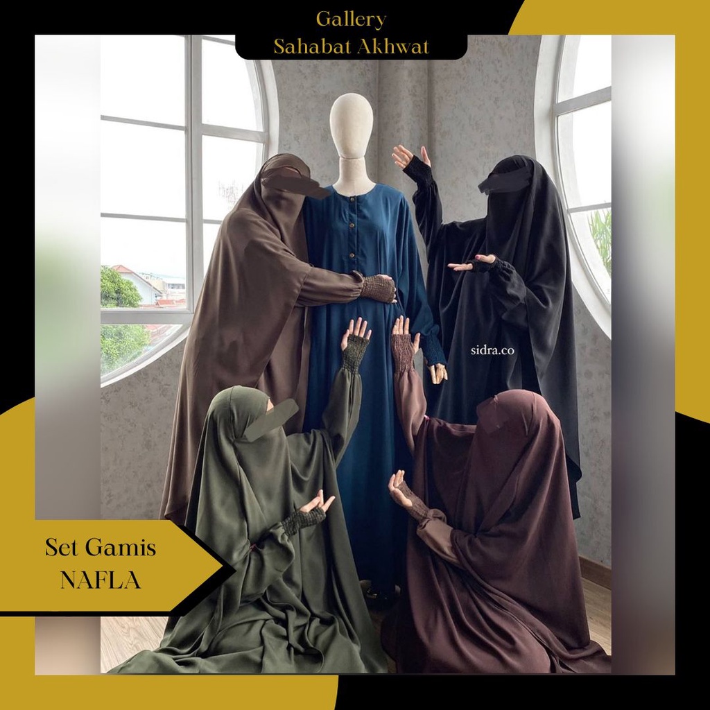 ESPECIALLY SET GAMIS KHIMAR by SIDRA klambieakhwat BISA COD | Abaya bhist manset handshock jempol kantong kanan kiri tangan balon bahan kinara jilbab french khimar niqob cadar bandana