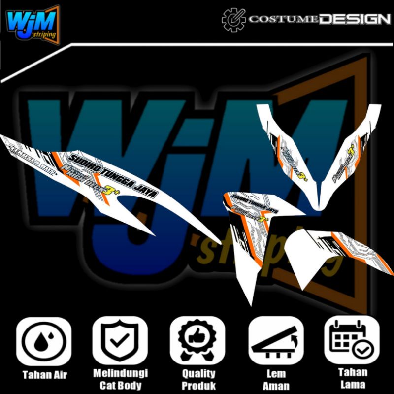 STRIPING TRANSPARAN VARIO NEW LIVERY BUS STJ