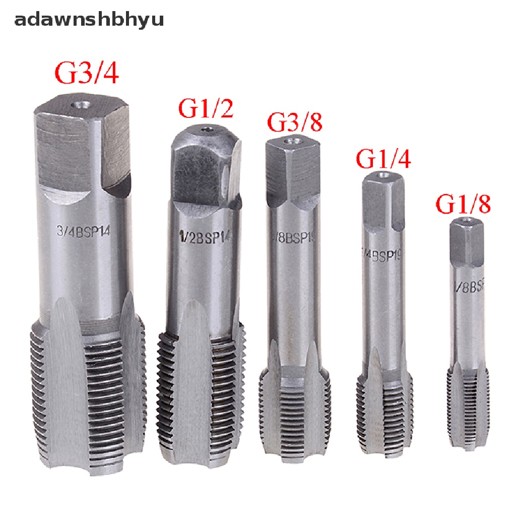 Adawnshbhyu G1 /8 1/4 3 /8 1/2 3/4 HSS Lancip Pipe Tap BSP Alat Pemotong Ulir Sekrup Metal