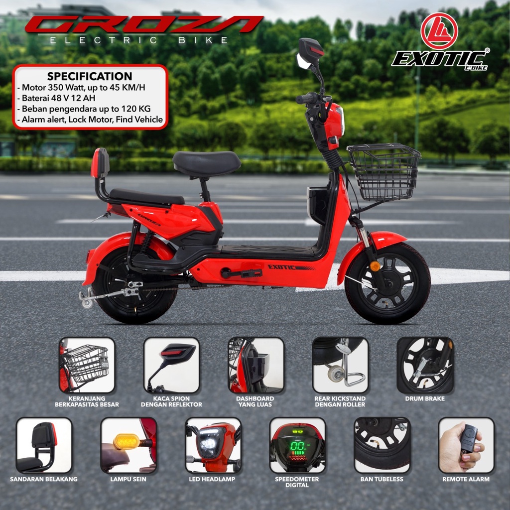 Jual ( NEW ) Sepeda Listrik Exotic Groza & Cooltech Baterry 48V12Ah