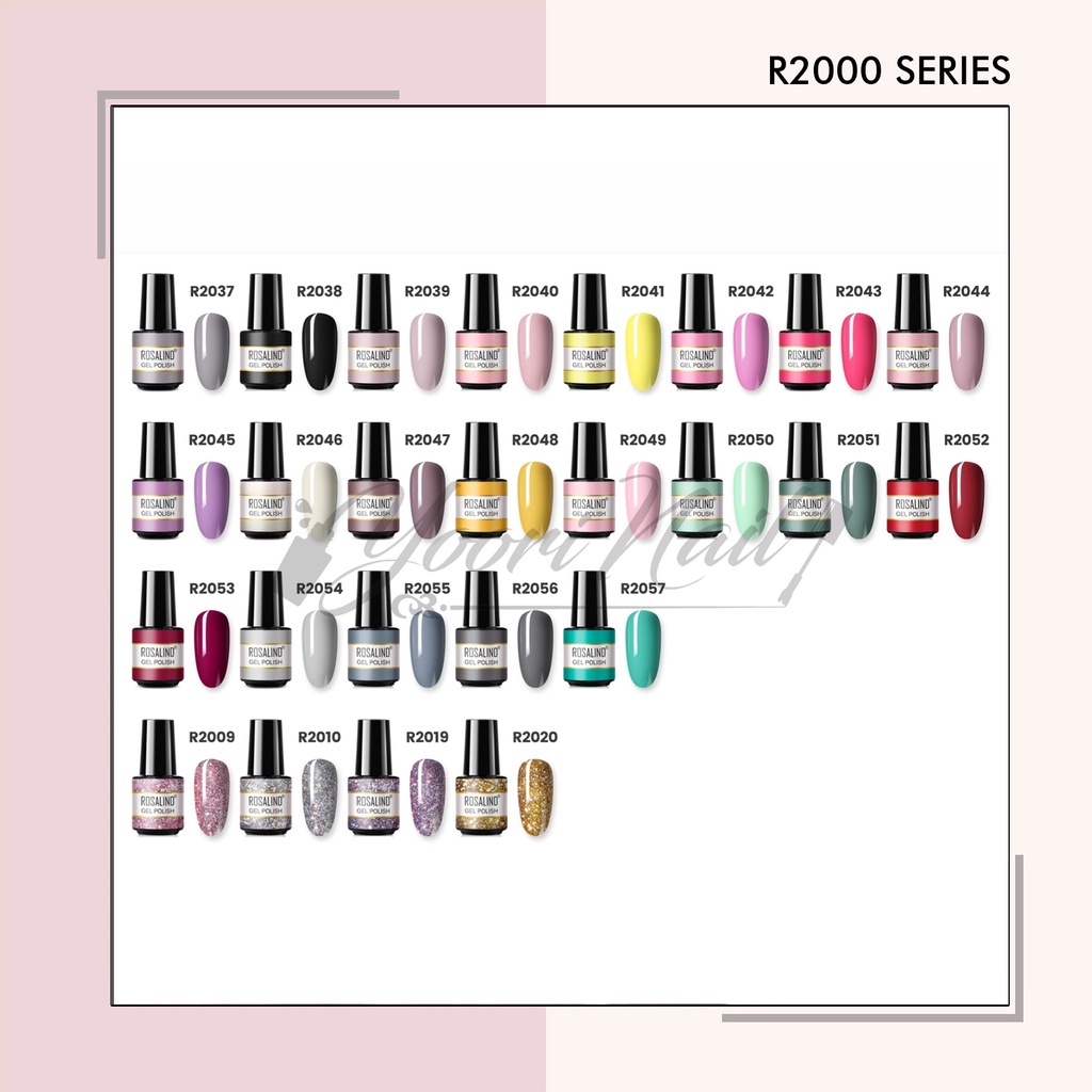 Mini Rosalind R2000 series gel polish 7ml neon glitter kutek gel nail art