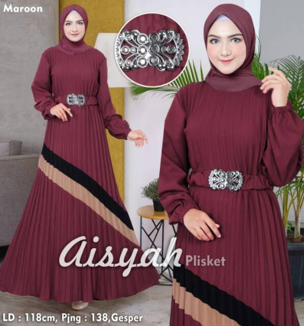 Aisyah Gamis Dress Plisket