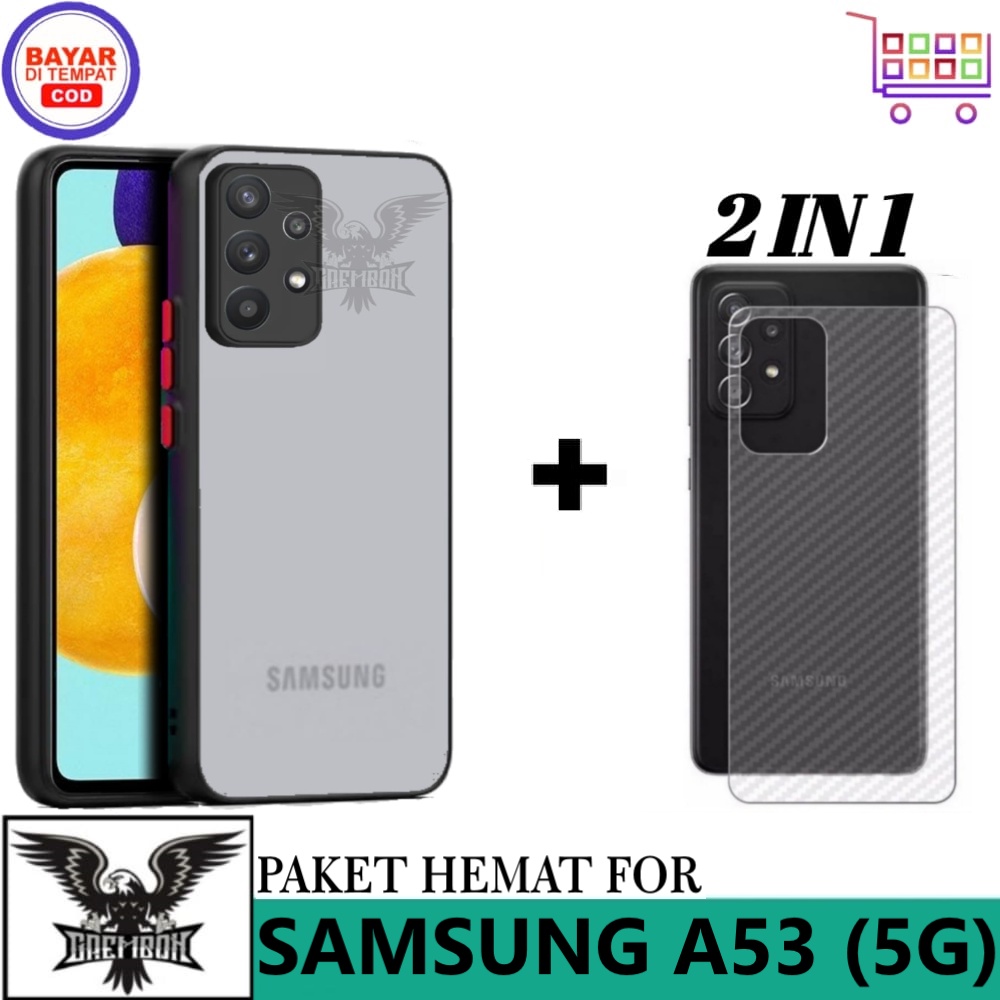 Promo Case Samsung Galaxy A53 (5G) Free Garskin Carbon Premium Case Anti Bekas Sidik Jari