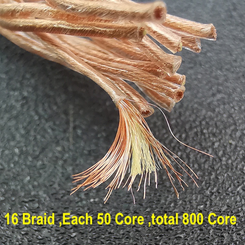 16 Braid 7N Crystal Copper 800 Core High End Audio Cable