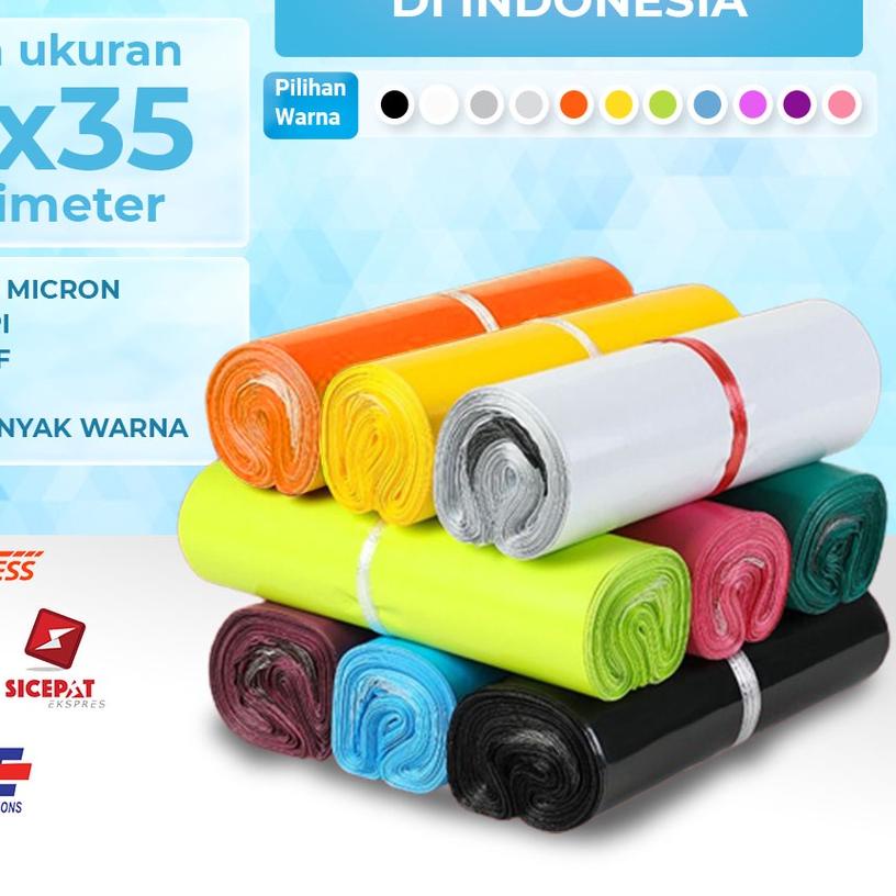 

[100 PCS] 25X35 PLASTIK PACKING POLYMAILER TEBAL WARNA LENGKAP PACKING ONLINE