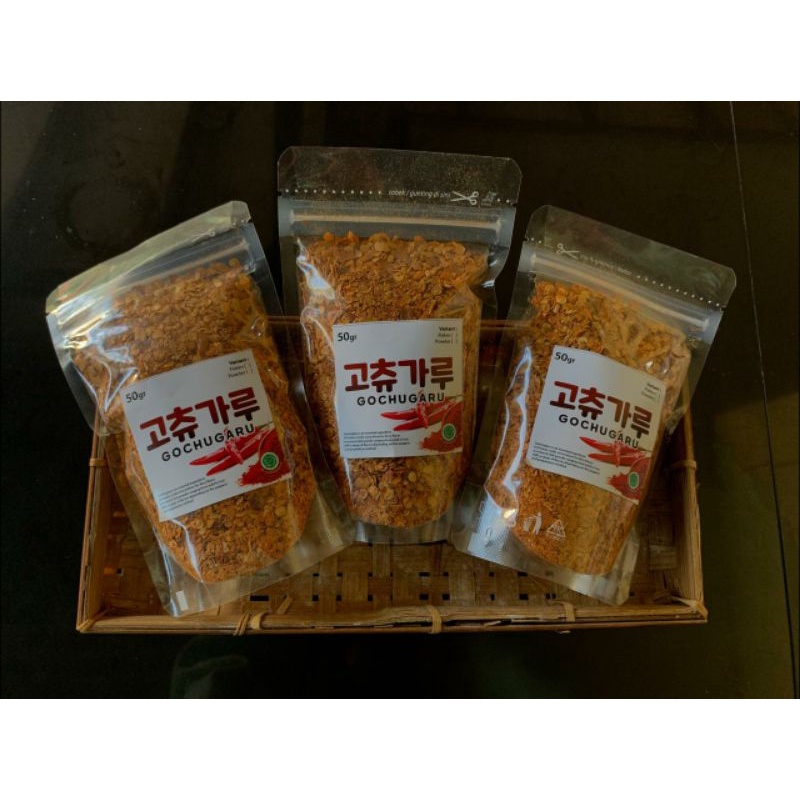 PROMO Gochugaru Halal MUI / Bubuk Cabe Cabai Red Pepper Powder Korea - Kasar &amp; Halus 50 Gram / Cabai Flake Kasar / Cabai Bubuk Super Korea Halus / Cabai Bubuk Murni / Gochugaru Korea / Gochujang Korea Bumbu Masak Korea Pedas Nikmat Halal / Cabe Bubuk