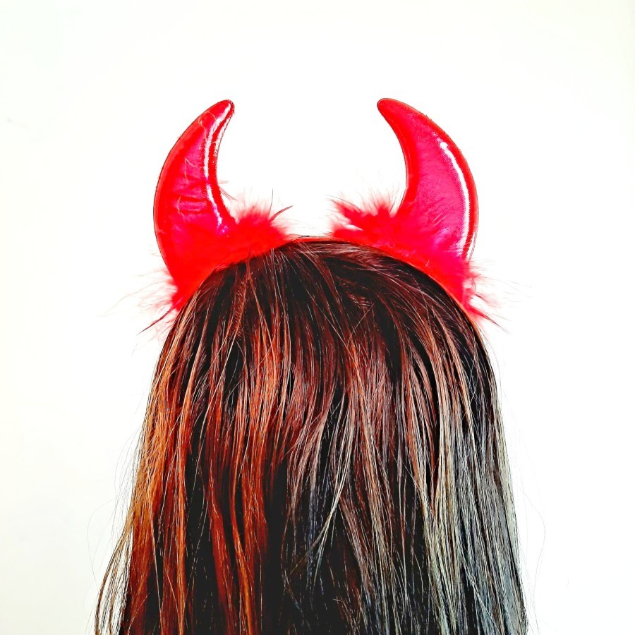 Bando Red Devil Tanduk Merah Kostum Cosplay Halloween Murah Headband