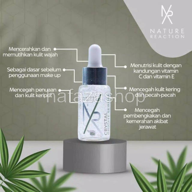 Serum Nature Reaction Crystal Bright Serum Pencerah Wajah Glowing dan Bebas Jerawat &amp; Flek Hitam