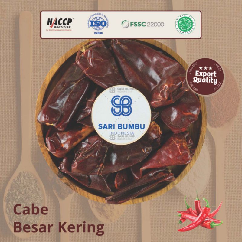 

Cabe Besar Kering / Red Chili Dry - Bumbu Dapur Halal kualitas ekspor 20gr, 50gr, 100gr, 250gr