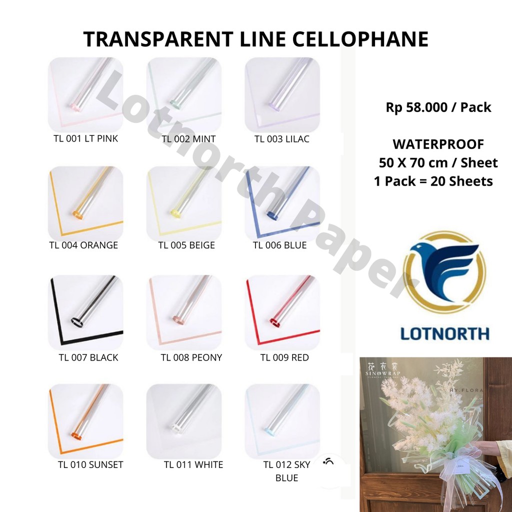 

TRANSPARENT LINE CELLOPHANE | WARNA SUPER LENGKAP | PAPER WRAPPING LIS