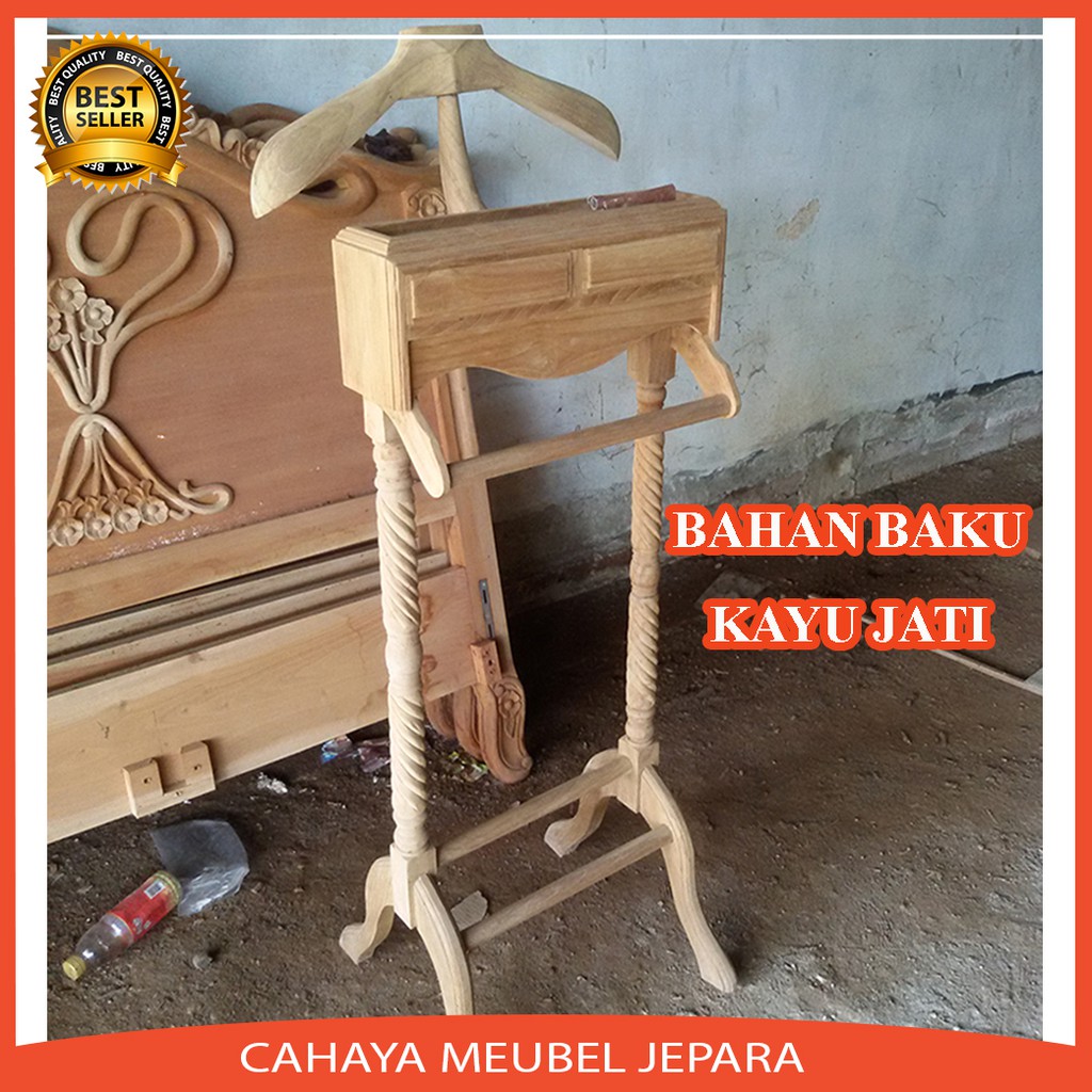 BEST SELLER  GANTUNGAN KAYU / GANTUNGAN JAS KAYU JATI / GANTUNGAN BAJU KAYU JATI TERMURAH
