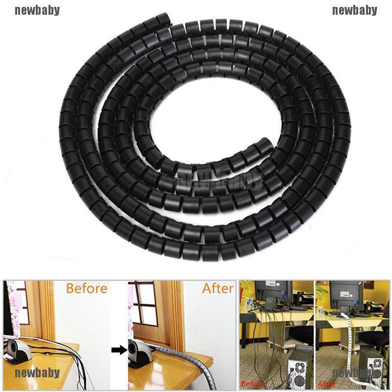 1m 10/25mm Cable Spiral Wrap Tidy Cord Wire Banding Loom Storage Organizer