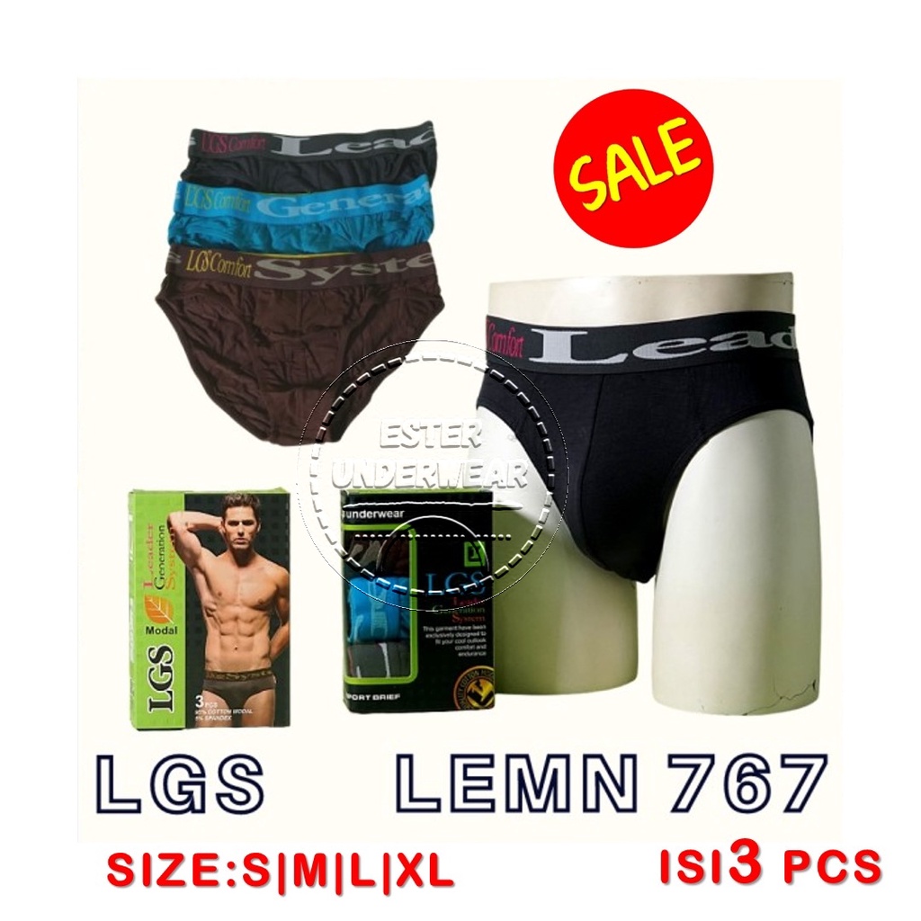 Celana Dalam LGS 767 ISI 3PCS|BRIEF LGS BAHAN MODAL SPANDEX