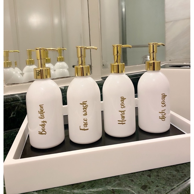 botol 250ml NEW gold kecil. aesthetic bottle minimalist refill organizer tempat sabun cair pump estetik