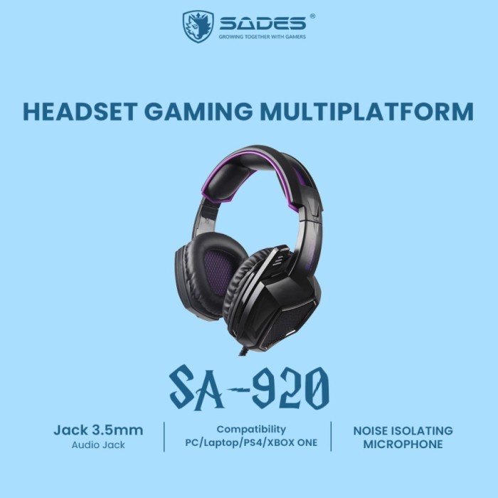 Gaming Headphone Sades Headset Gaming Multiplatform Sades SA-920