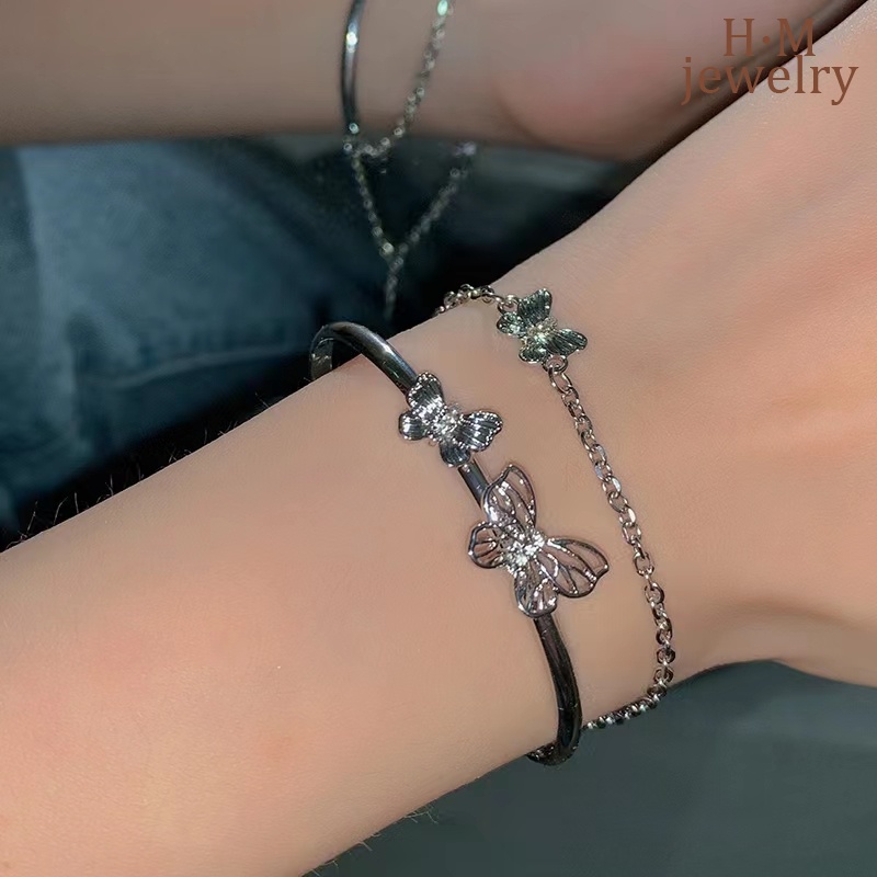 Butterfly Gelang Double Layer Desain Kupu-Kupu