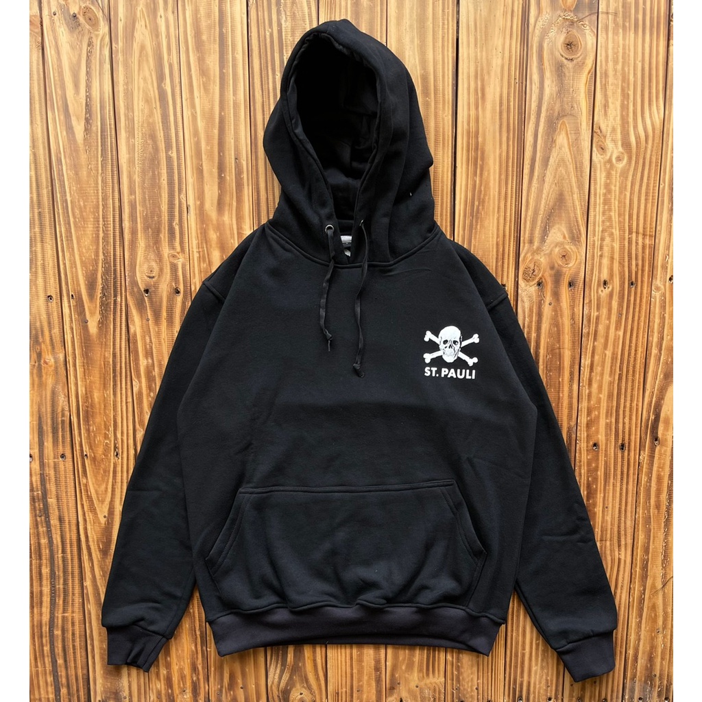 JAKET SWEATER HOODIE ST. PAULI FC BACK LOGO BLACK AUTHENTIC