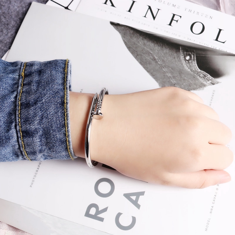 Gelang Bangle Pasangan Bahan Stainless Steel Titanium