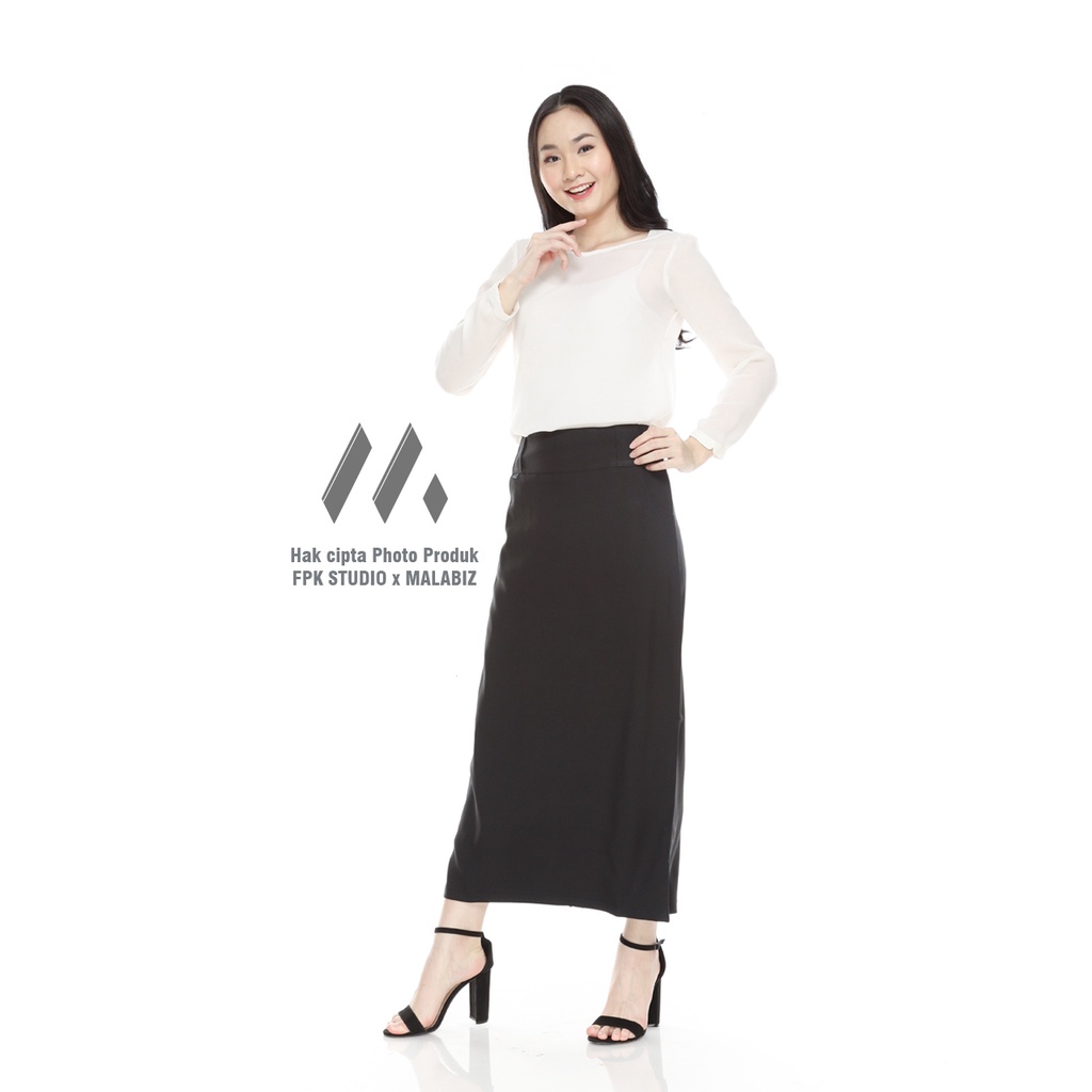 HIFIE - Rok Kerja Model Stop Floy  Bahan Jas Tebal dan Melar Rok Basic Rok Kerja Rok Kantor Rok standar ROk hitam wanita Rok belakang wiru rok belakang stop floy Rok Belakang Lipat Kipas ROk A Line