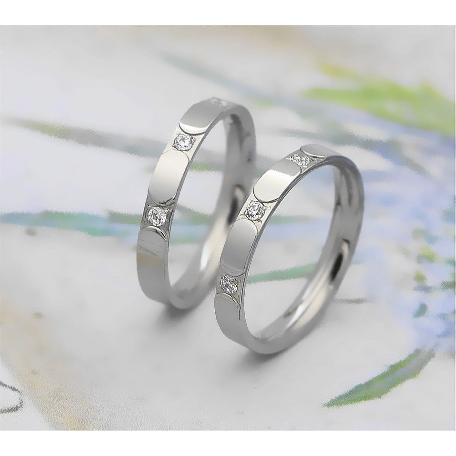 Cincin Titanium Mini Korea Wanita CK147 motif elegan cocok untuk pesta kantor hadiah nikah / kawin