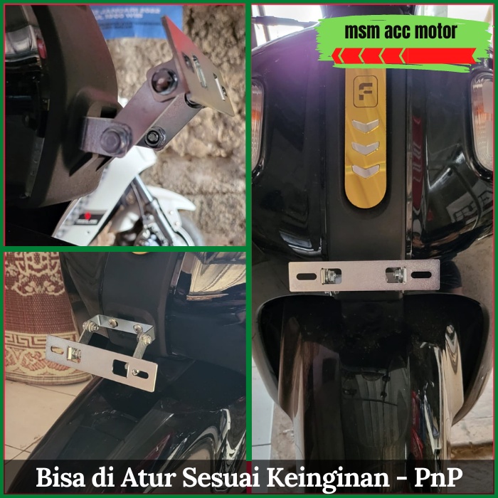 Breket Dudukan Plat Nomer Nomor Fazzio Premium Dapat Di Atur Anti Karat