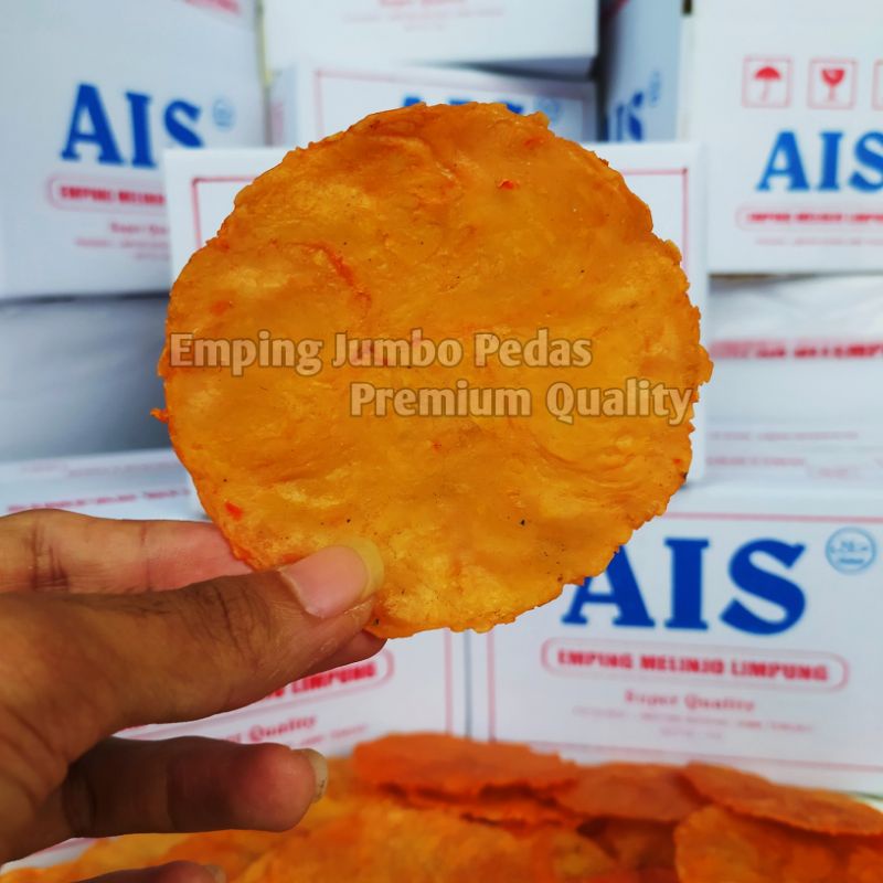 Emping Melinjo Jumbo Pedas 1Kg + Dus Kemasan Merk Emping