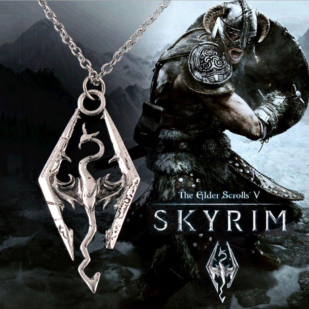 Preva Kalung Fashion Pria Rantai Charm Scrolls Skyrim