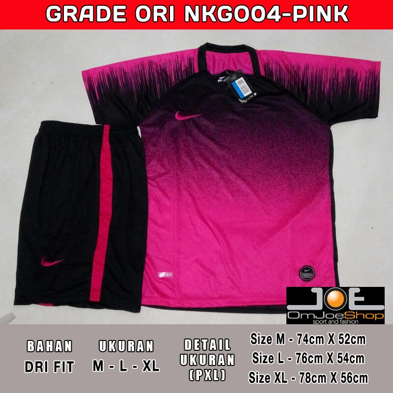 Setelan Bola Futsal GO GRADE ORI Nike NKGO04 Pink Kaos Jersey Baju