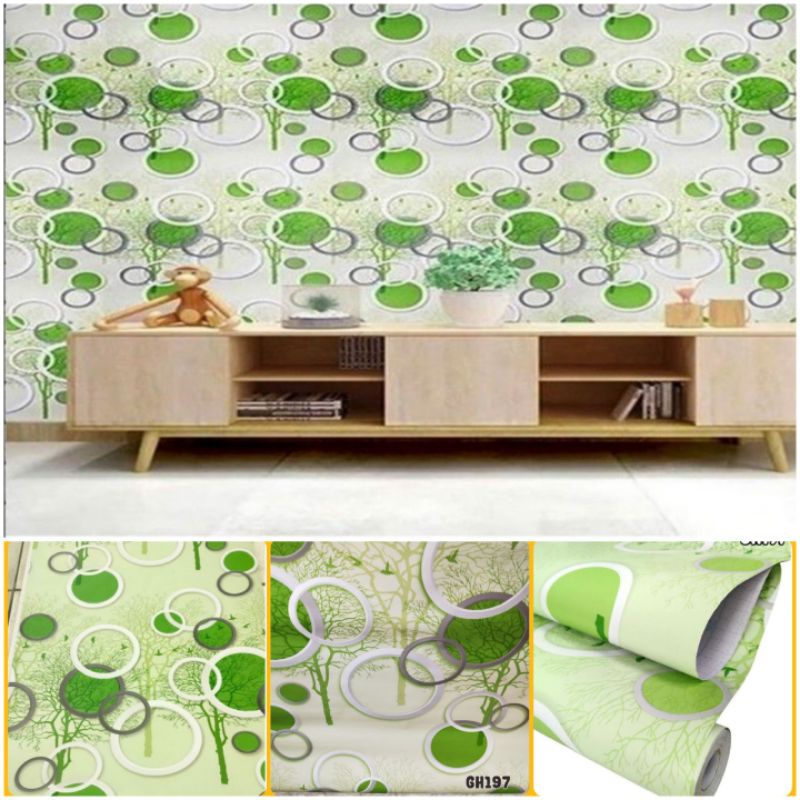 Wallpaper Stiker Dinding Motif Batik Ungu