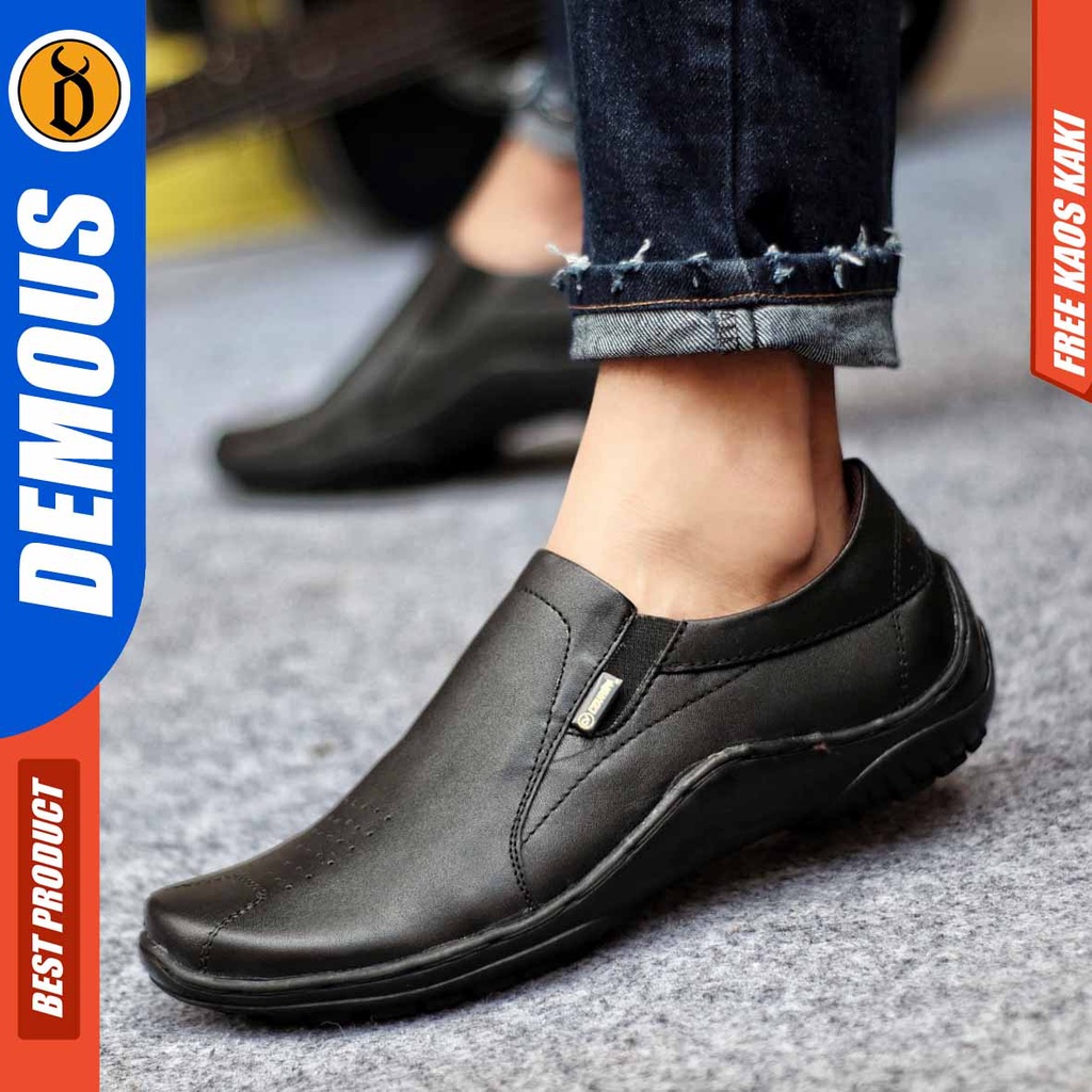 DEMOUS BADIL Sepatu Formal Casual Pantofel Kulit Asli Pria