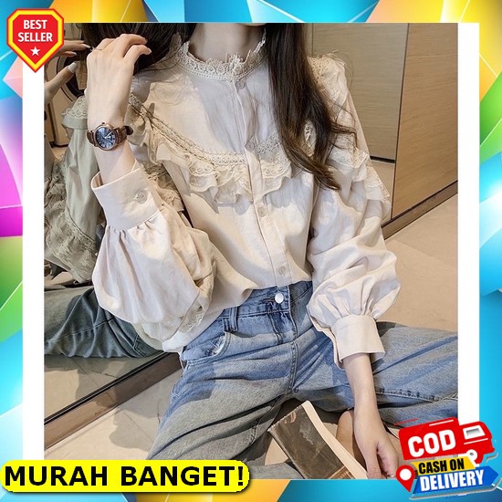 Top Blouse Atasan Wanita Korean Style Hijab Ootd Terbaru Pakaian Wanita Gisela Blouse Flanel Mix Ity