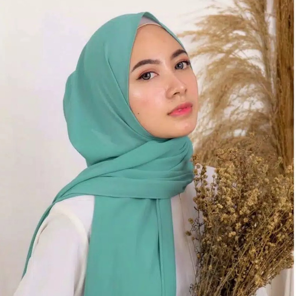 Pashmina CERUTI BABY DOLL Shawl Polos Armani Exclusive - HIJAU TOSCA